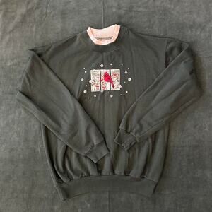 Vintage embroidered cardinal sweatshirt